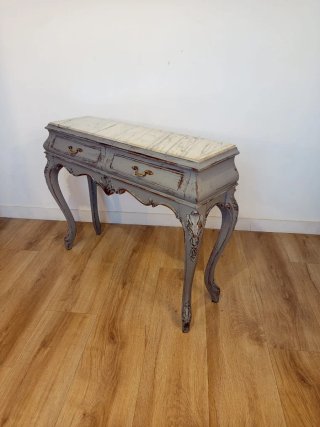 Consola vintage mármol y madera