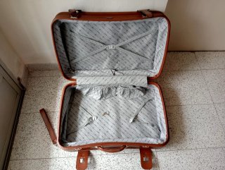 Maleta Vintage Marrón con Ruedas