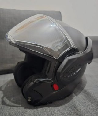Casco de moto modular carbono