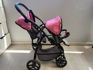 Carrito Gemelar Juguete Rosa