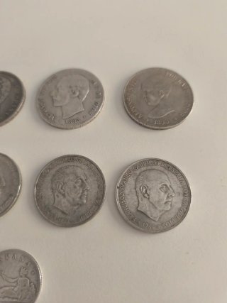 Lote 9 Monedas Españolas de Plata.