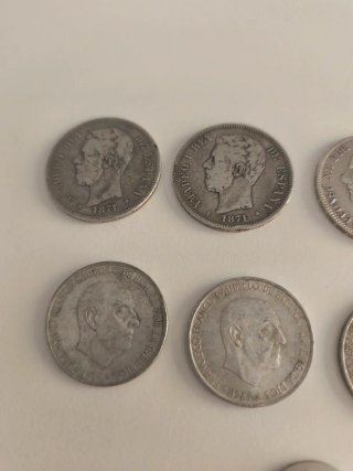Lote 9 Monedas Españolas de Plata.