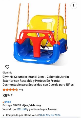 Columpio Infantil Glymnis 3 en 1
