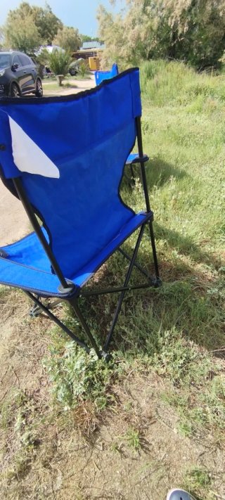 2 Sillas de Camping Plegables Azules