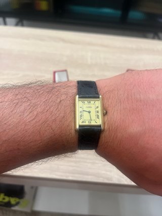 Reloj Cartier Tank Vermeil Esfera Limón