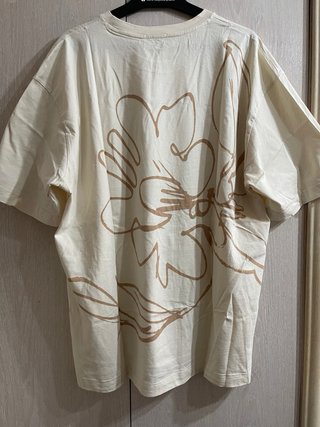 Camiseta Zara Beige Dibujo