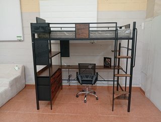 Conjunto de litera con escritorio