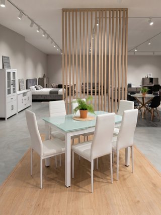Mesa comedor blanco extensible con 6 sillas NUEVO