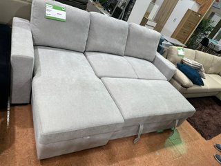 Sofá Cama Chaise Longue Tela Gris/Beige