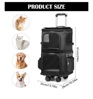 Transportín Mochila para Gatos con Ruedas