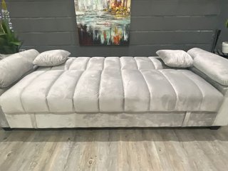 Sofá Cama Gris 3 Plazas con Arcón