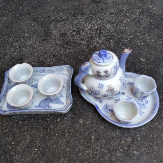 Set Tazzine Porcellana Blu e Bianche