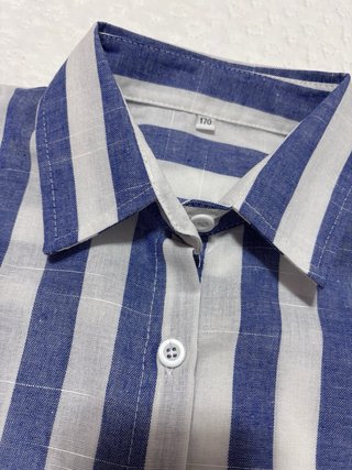 Camisa niña rayas azul y blanco