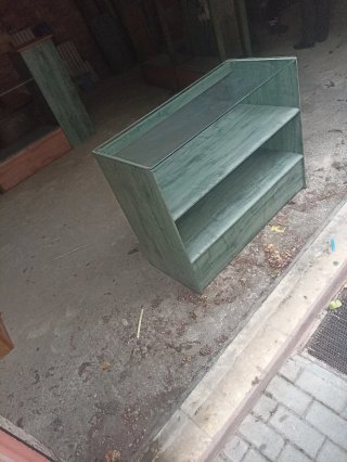 Mueble expositor cristal y madera