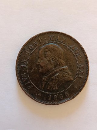 Moneta 1866 Pio IX Pont Max Ann XI