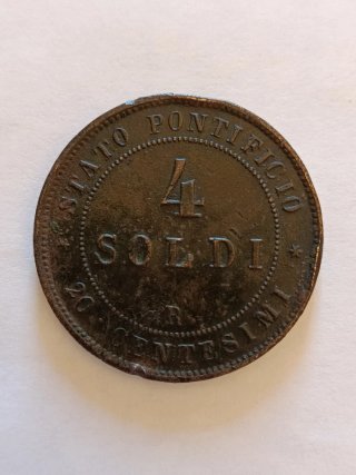 Moneta 1866 Pio IX Pont Max Ann XI