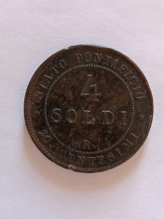 Moneta 1866 Pio IX Pont Max Ann XI