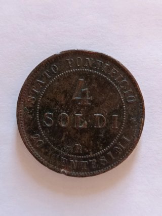 Moneta 1866 Pio IX Pont Max Ann XI