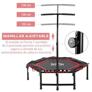 Trampolín Fitness 122cm con Mango Ajustable