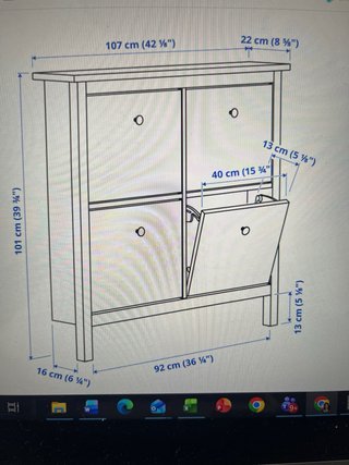 Zapatero Ikea Hemnes Blanco Madera Cristal