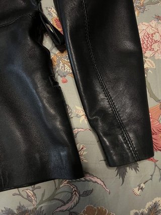 Chaqueta de Piel Negra Mujer