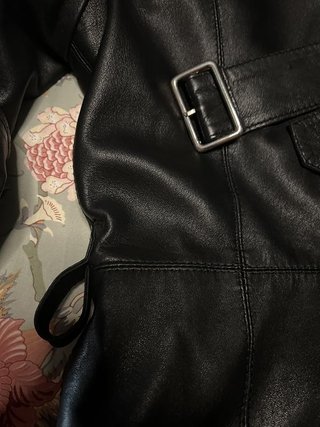 Chaqueta de Piel Negra Mujer