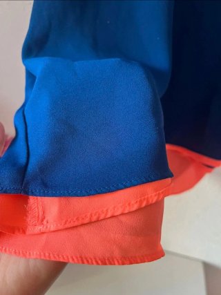 Blusa tirantes E&M reversible azul/naranja