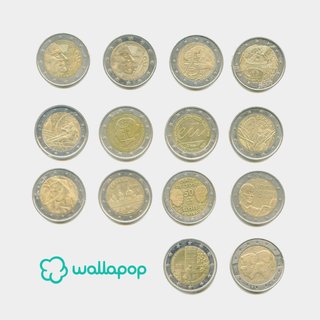 Lote 14 Monedas Conmemorativas 2 Euros