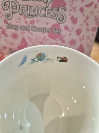 Juego taza y posavasos Cenicienta