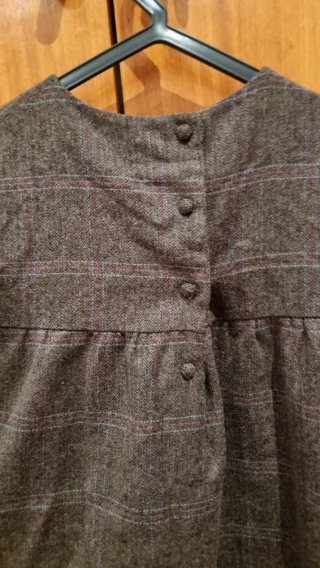 Vestido infantil xadrez cinza