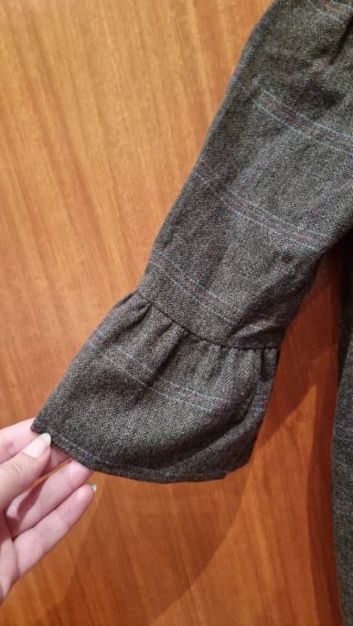 Vestido infantil xadrez cinza
