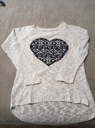Jersey Stradivarius Corazón Negro Beige