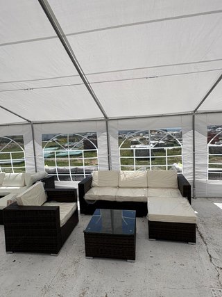 Conjunto de jardín ratán y cristal - Oferta