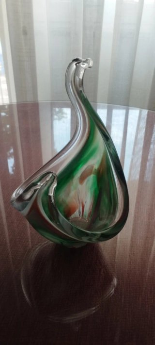 Centrotavola in vetro di Murano vintage con design modernista anni '70