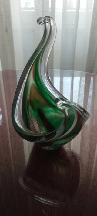 Centrotavola in vetro di Murano vintage con design modernista anni '70