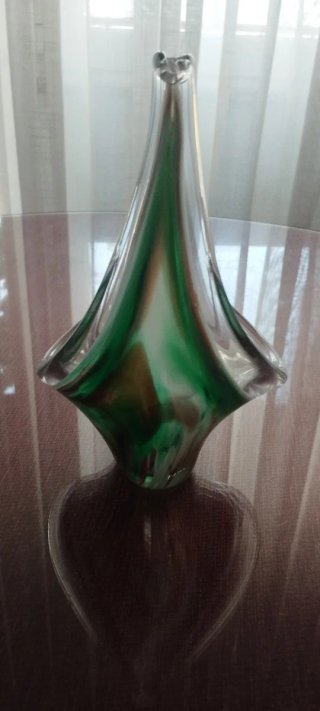 Centrotavola in vetro di Murano vintage con design modernista anni '70