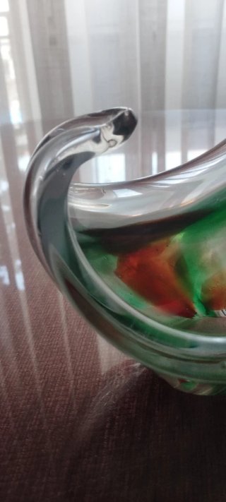 Centrotavola in vetro di Murano vintage con design modernista anni '70