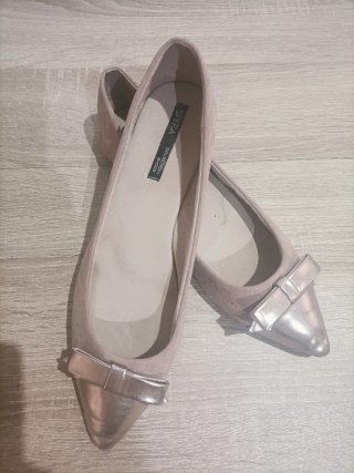 Zapatos mujer rosa palo y mostaza
