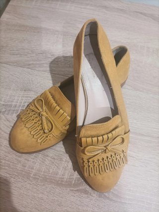 Zapatos mujer rosa palo y mostaza