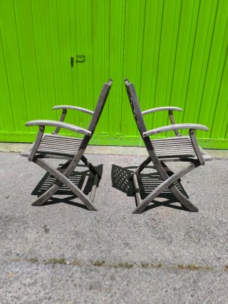 2 Sillas Madera Jardín Plegables
