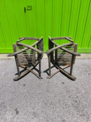 2 Sillas Madera Jardín Plegables