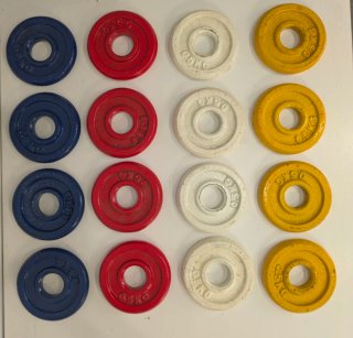 16 Discos de hierro. 0,5kg (31mm)