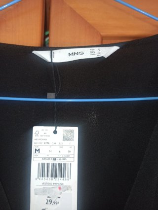 Vestido Mango Negro Talla M