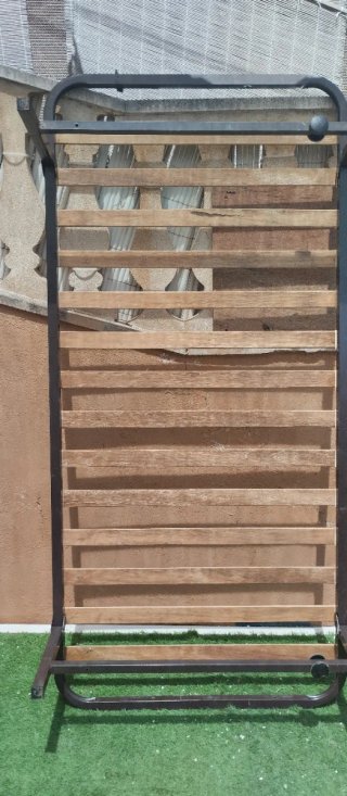 Somier 90 cm Metal y Madera