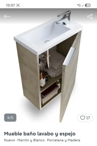 Mueble baño lavabo y espejo Roble Dorado