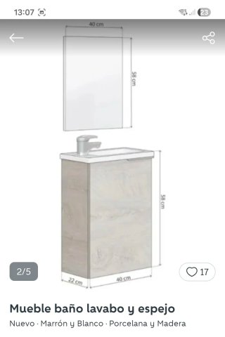 Mueble baño lavabo y espejo Roble Dorado