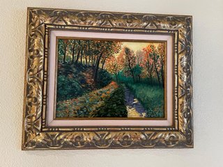 Cuadro de paisaje pintado a mano