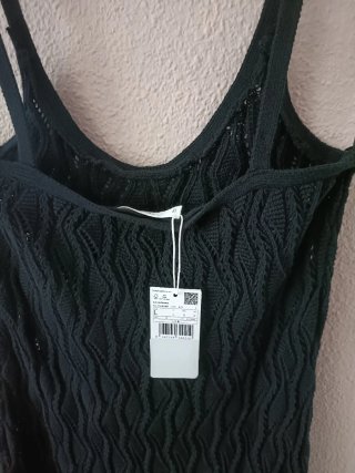 Vestido largo crochet negro