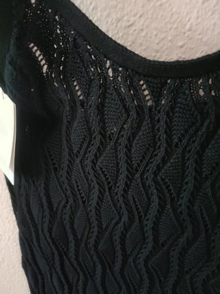 Vestido largo crochet negro