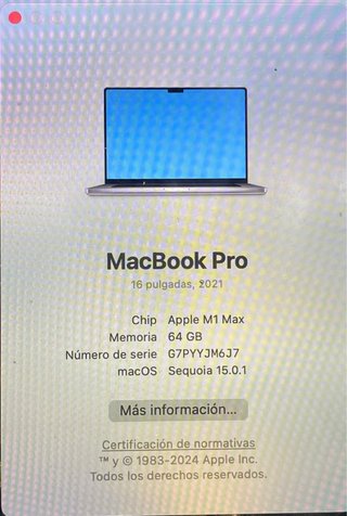 MacBook Pro 16 M1 Max 64GB 4TB+ funda + carcasa